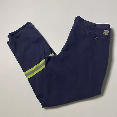 Carhartt FR 40x34 Flame Resistant Navy Blue Work Pants 63685-20 HiVis Reflective • $19.99