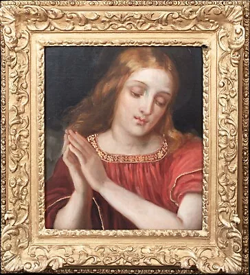 19th Century Pre-Raphaelite Martyr Portrait Of The Prayer Of Saint Joan Of Arc • £3500