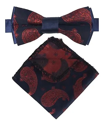 £3.99 • Buy Boys Mens Paisley Dickie Bow Tie And Hanky Set For Weddings Formal Occasions