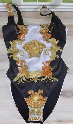 NEW Versace Women's Baroque Medusa One Piece Lycra Swimsuit Bathing Suit Size 1 • $209.16