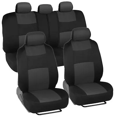 Car Seat Covers For Chevrolet Malibu Charcoal & Black W/ Split Bench • $30.99