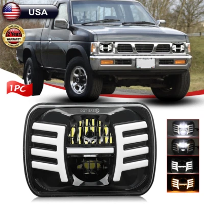 $25.60 • Buy 7x6  LED Headlight DRL Amber Turn Light For Nissan Pickup Hardbody 240SX D21 NX