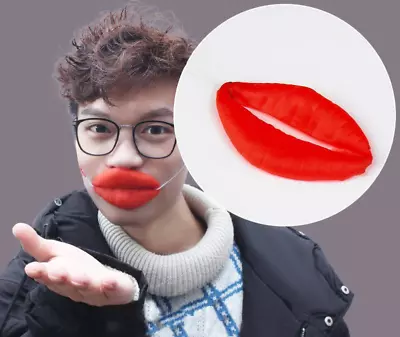 Funny Big Lip Fat Mouth Mask Party Masquerade Fancy Dress Costume Face Accessory • £2.98