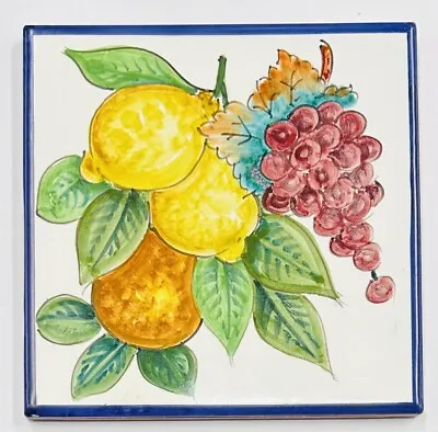 Vietri Pottery - 6’’ X 6’’ Lemon Tile Made By Hand In Italy • $39.99