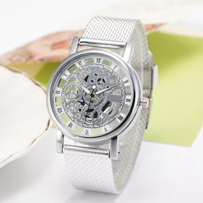 Men's Casual Hollow Perspective Transparent Quartz Watch Business Wristwatch • $7.77