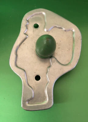$11.99 • Buy Vintage Aluminum SANTA CLAUS Cookie Cutter With GREEN Wooden Handle 1950s