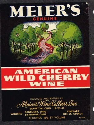 104mm 1940s OHIO Silverton MEIER'S MOUNTAIN BLACKBERRY WINE Label • $16.71