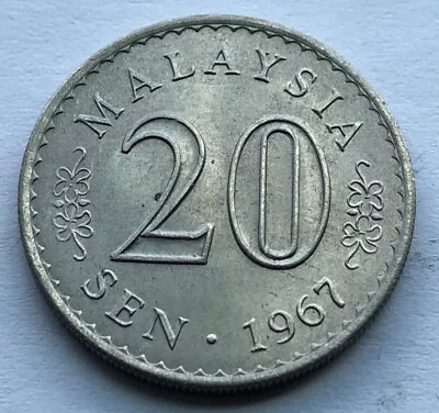 1967 Malaysia 20 Sen Very Nice Choice BU • $1.45