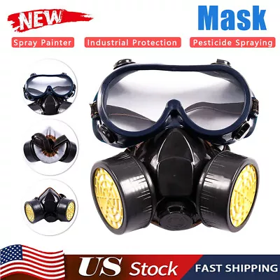 Respirator Face Mask Safety Chemical Dustproof Filter Military Eye Goggle US • $10.49