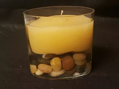Oval Floating Candle Holder With Marbled Stone/Water Bottom-Candle Never Used  • $8