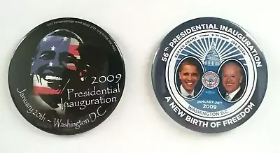 Lot Of  2 BARACK OBAMA BIDEN 2009 Presidential Inauguration 3  Pinback Buttons • $7.95