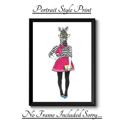 Zebra Fun A4 Print Picture Poster Image Wall Art Home Decor New Gift • £3.50