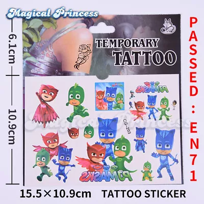 PJ Masks Kids Temporary Tattoo Sticker Party Supplies Lolly Loot Bag • $4.30