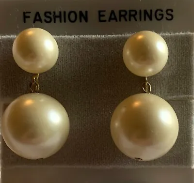 Vintage Dangle Pearl Earrings -  New With Tag • $17