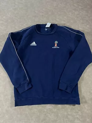 Adidas Mens Sweatshirt Fleece Fifa World Cup Russia 2018 Pullover Blue Medium • $24.99