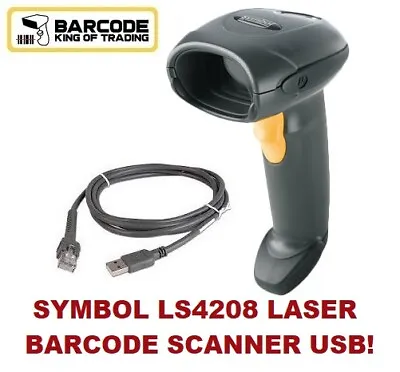 Symbol LS4208-SR20007ZZR Laser Barcode Scanner W/ USB Cable! 🔥⭐ • $39.99