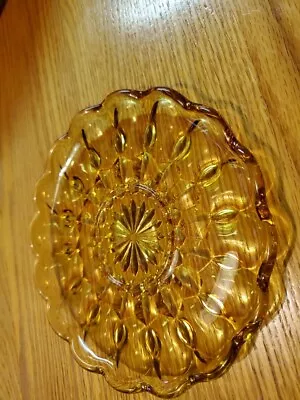Vintage Amber Glass Plate 6  Diameter • $2.99