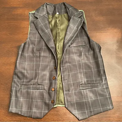 Suit Vest Green Plaid Western Men's Large • $20