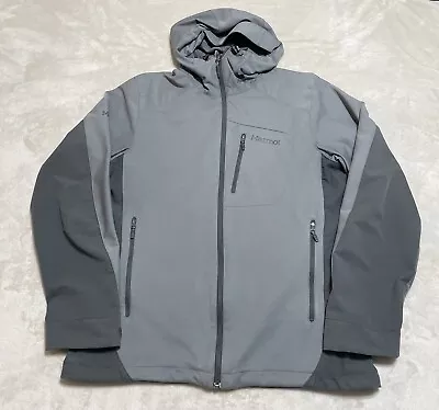 Marmot Gore Windstopper Jacket Men's Size Medium Gray Full Zip Lined Hooded • $20