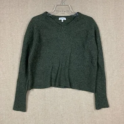 $34.99 • Buy Aritzia Community Wool Womens Sweater M Green Pullover V Neck Cropped Short 