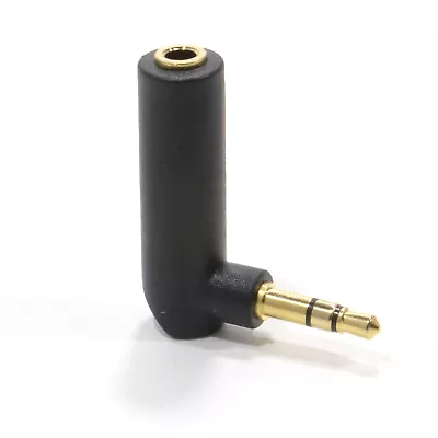 3.5mm Stereo AUX Jack Socket To 3.5mm Stereo Male Right Angle Plug Gold [006215] • £2.89