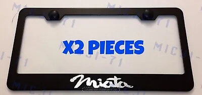 X2 Miata Stainless Steel Black License Plate Frame Rust Free W/ Caps • $22.99