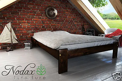 Nodax Small Double Size 4ft Solid Wooden Pine Bed Frame For Adults  • £268