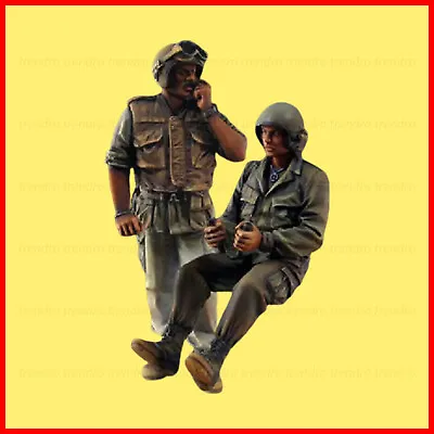 1/35 Resin Figure Model Kit Vietnam War US Soldiers Tank Crew Unpainted • £13.19