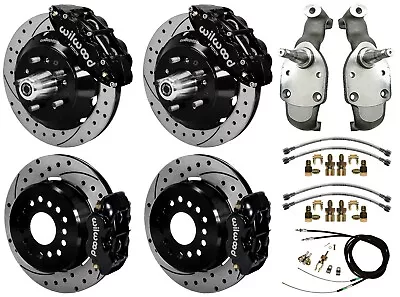 $3899.99 • Buy Wilwood Disc Brakes,14  Front & 12  Rear,2  Drop Spindles,65-70 Impala,drill,blk