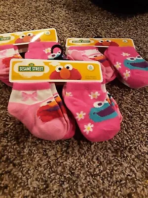 3 Pk Novelty Socks Crew Sesame Street Elmo 6- 12 Months Total 18 Pairs  New • $10
