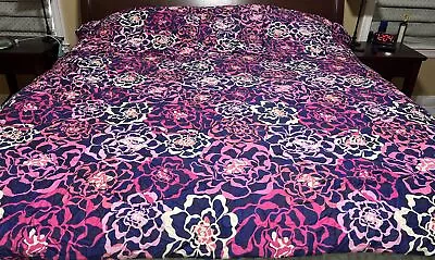 Vera Bradley Katalina Pink Floral Reversible Full/Queen Comforter With 2 Shams • $45