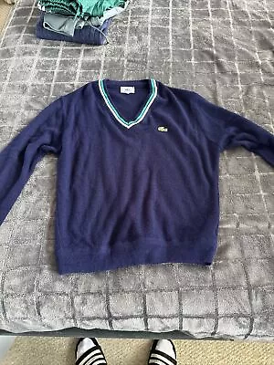 Vintage 80’s IZOD Lacoste Knitted Blue Jumper  Size M • £20