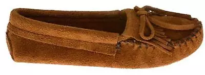 Minnetonka Womens Kilty Suede Softsole Moccasin - Brown - 6 M US • $50.61