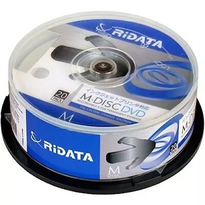 Ridata Dvd 4.7GB White Inkjet Hub Printable Blank Recordable Disc 20 Pack • $57