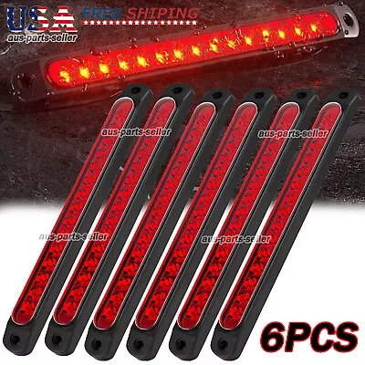 $29.85 • Buy Red 6X 10  LED Truck Trailer Strip 3rd Brake Lights Rear Turn Tail Light Bar USA