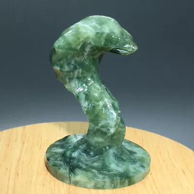 48g Natural Crystal.Moss StoneHand-Carved.Exquisite Elapoid Animal Statues A4 • $0.01