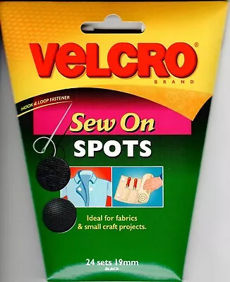 VELCRO 19mm Sew On Self Adhesive Dots Spots Stick On Hook/Loop Fasteners Closure • £2.99