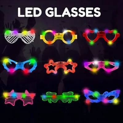 £12.99 • Buy 12 Pcs LIGHT UP, SHINE HALLOWEEN GLASSES, GLOWING, PARTY,CLUB ,OVAL STAR GLASSES