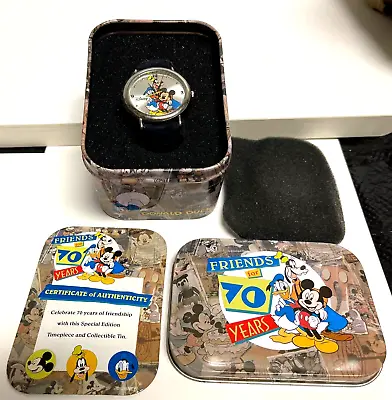 Disney Mickey Mouse Donald Duck Goofy Friends For 70 Years Watch With CoA! RARE • $39.99