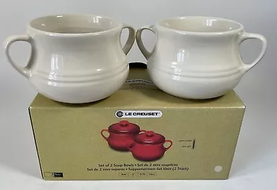 Le Creuset Stoneware Beige Soup Bowls Without Lids NEW Boxed • £28.95