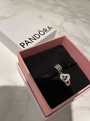 PANDORA Sterling Silver Interlocking Hearts Pendant Charm - SS925 • £14.99