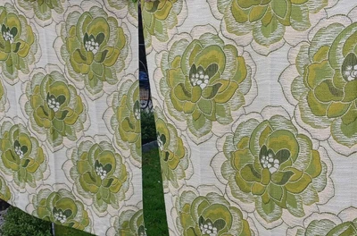 £17.99 • Buy Vintage Pair Curtains Retro Flower 60 70s 50  45  Wide Camper Van Mid Century 😀