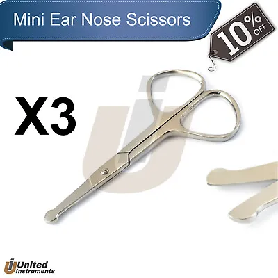 Safety Mini Ear Nose Scissors Hair Remover Mustache Eyelashes Eyebrows Trimmer  • $12.13