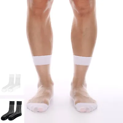 Men's Socks Formal Mid-tube Stockings Ultra Thin Breathable See-through Casual • $4.89