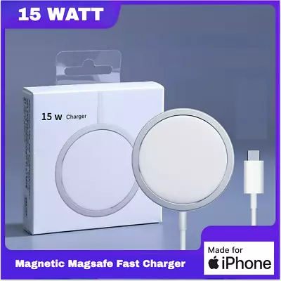 15W Fast Wireless Charger For Apple MagSafe IPhone 15 14 13 12 11 XR XS Pro Max • £8.99