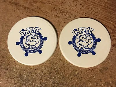 2x Vintage Quaker Oats Popeye Wants A Quaker! 1990 Cereal Bowl Lid / Wrongway052 • $11.99