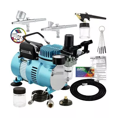 Master Airbrush Cool Runner II Dual Fan Air Compressor Professional Airbrushi... • $163.99