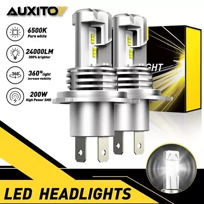 AUXITO H4 9003 LED Headlight Bulbs Kit HID White Hi Low Beam Replace Halogen MW3 • $37.99