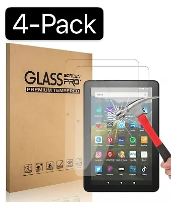 $12.99 • Buy 4PCS Tempered Glass Screen Protector For Amazon Kindle Fire HD 7  8  10  Tablet