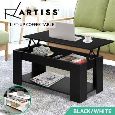 Artiss Coffee Table Lift Up Top Modern Tables Hidden Book Storage Shelf • $99.95